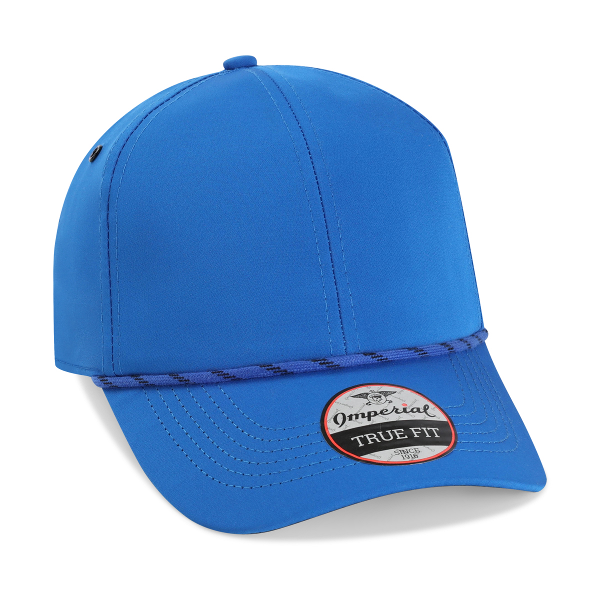 Imperial 6054 6-Panel Habanero Performance Rope Cap w/ Leatherette Patches or Embroidery 15