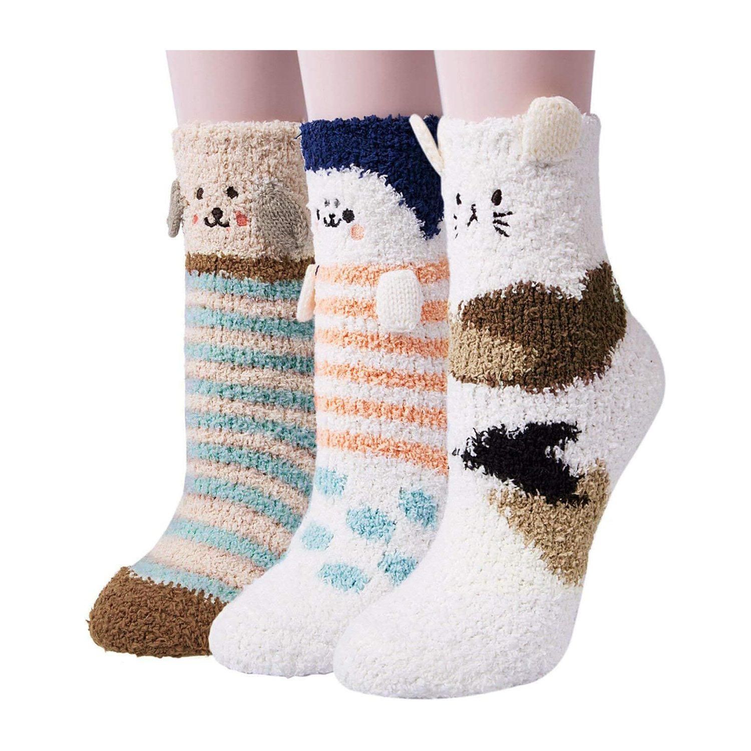 Women's Plush Slipper Socks - Colorful & Warm 6
