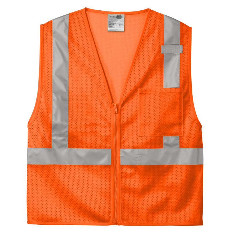 CornerStone ANSI 107 Class 2 Mesh Zippered Vest. 8