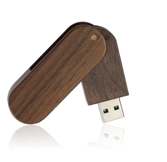 2GB Wooden Swivel USB Stick 1
