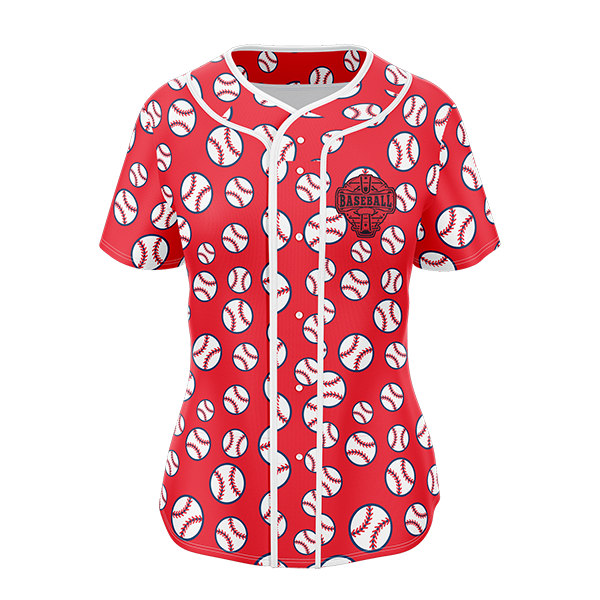 Women's Sublimation Full-Button Baseball Jersey - Birdseye 3