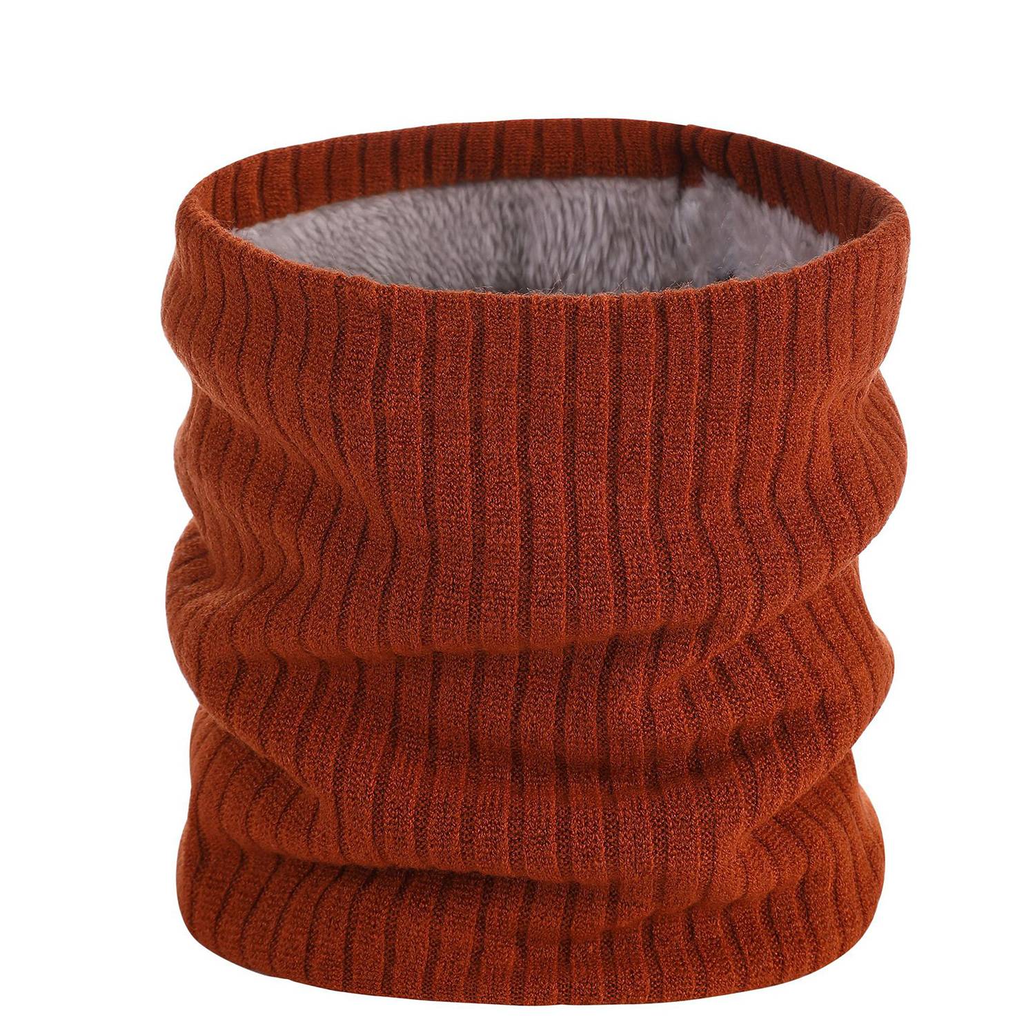 Winter Knitted Plush Lined Neck Warmer Scarf 33