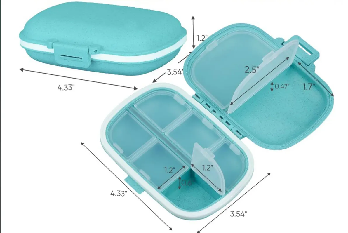 8 Compartments Portable Pill Case 2