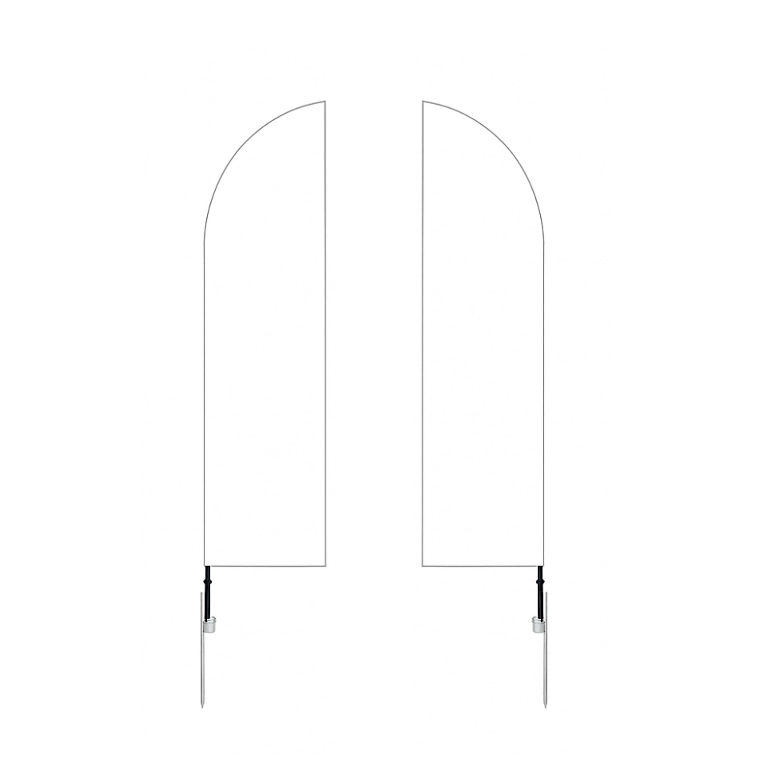 9' Double Sided Feather Flag w/Spike Base - Ocean 8