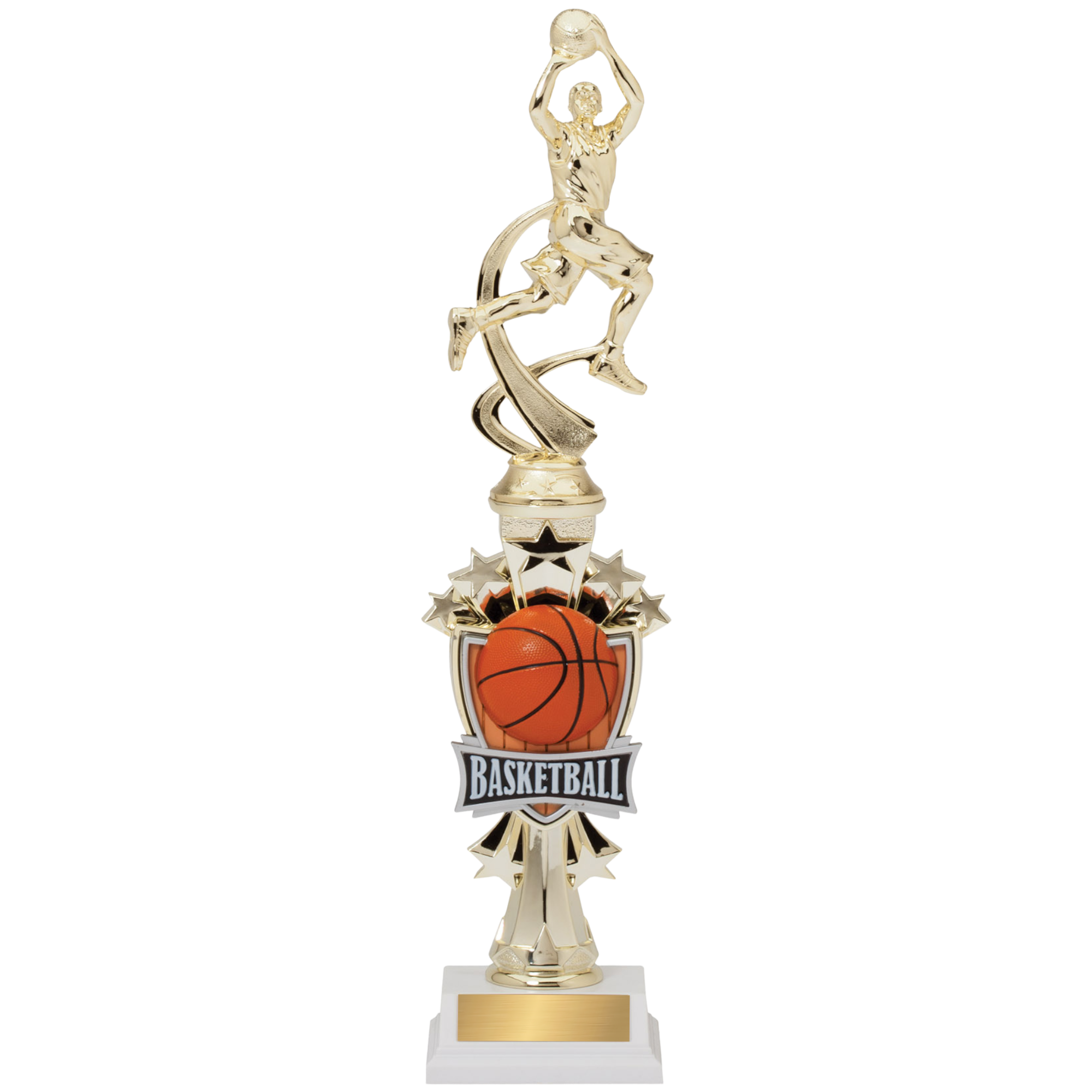 14" Assembled Male Basketball Figure Trophy w/ White Base 3
