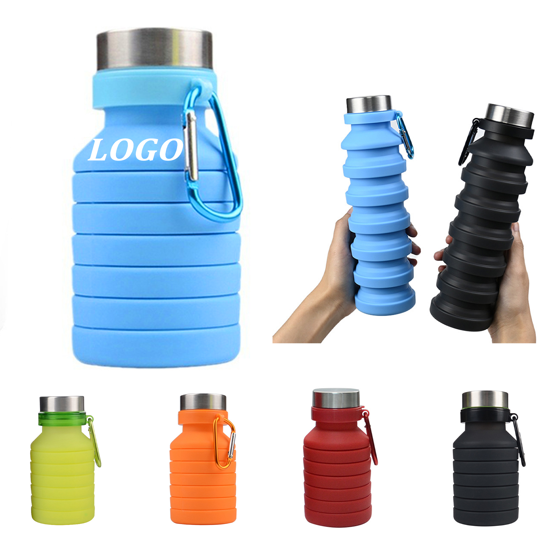 19 Oz. Collapsible Silicone Water Bottle 2
