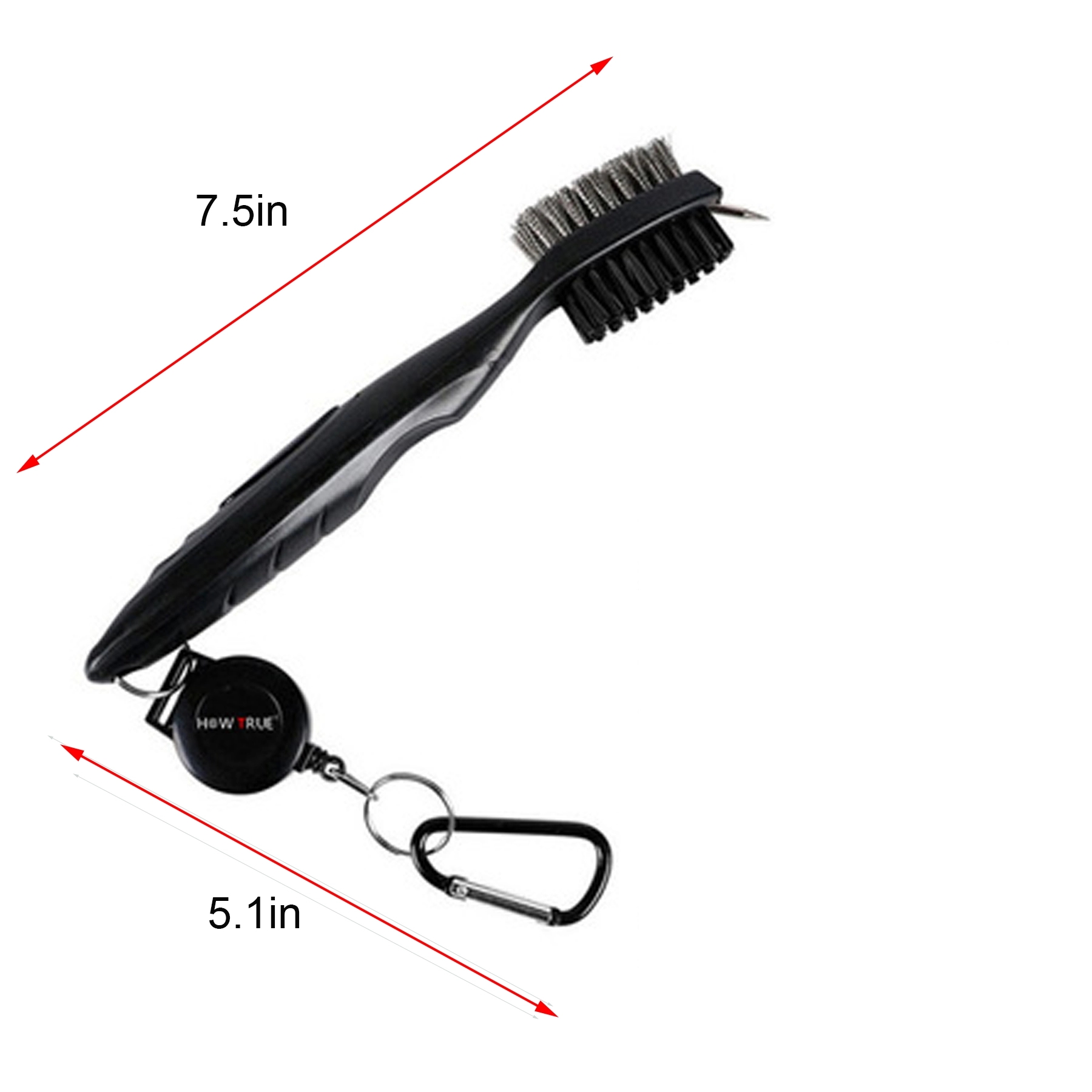 Golf Club Brush Cleaner Pro Retractable Dual-Bristle 1