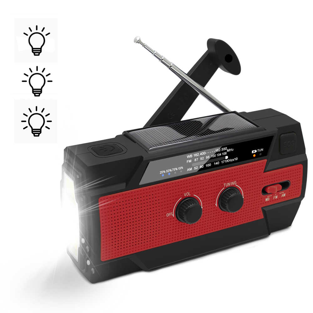 ResQ Emergency Hand Crank Radio – 4000mAh Power Bank, Solar, 1W Flashlight & Motion Sensor Lamp 30