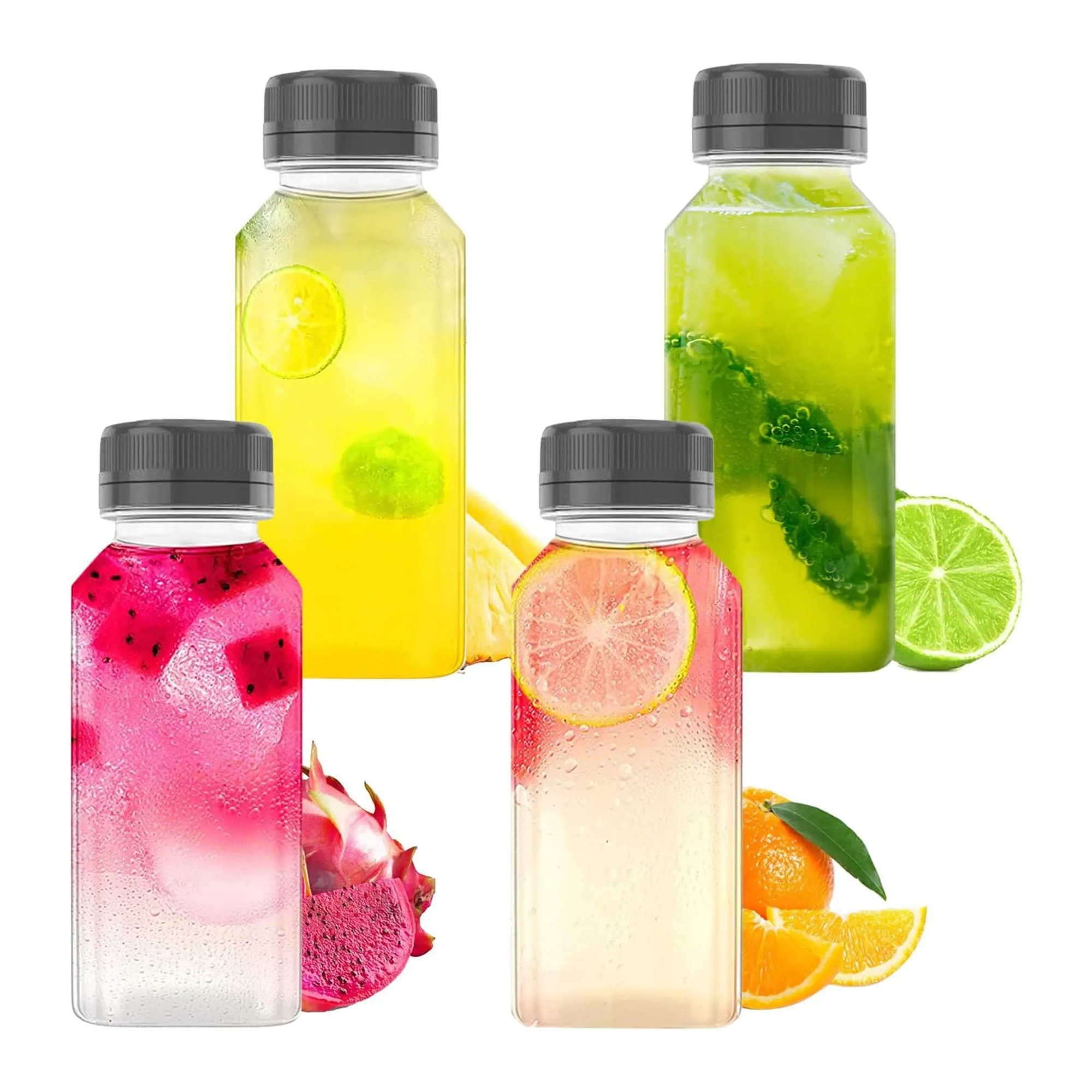 12oz Plastic Square Juice Bottles 1