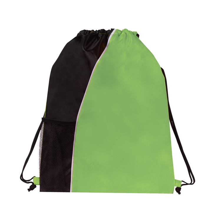 210D Drawstring Backpack with Front Elastic Mesh Pocket (Bag, Backpack) 4