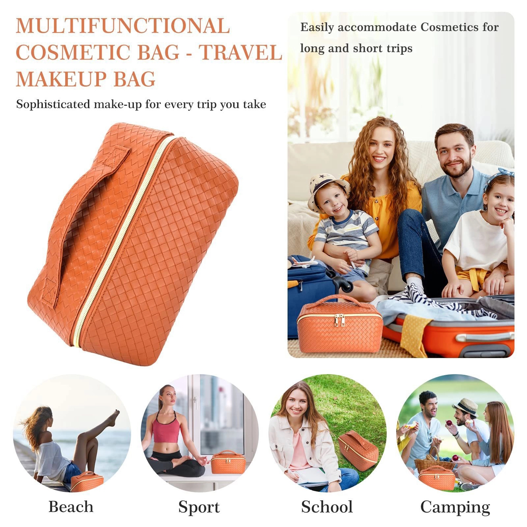 Women's Large Capacity Leather Waterproof Travel Bag 5