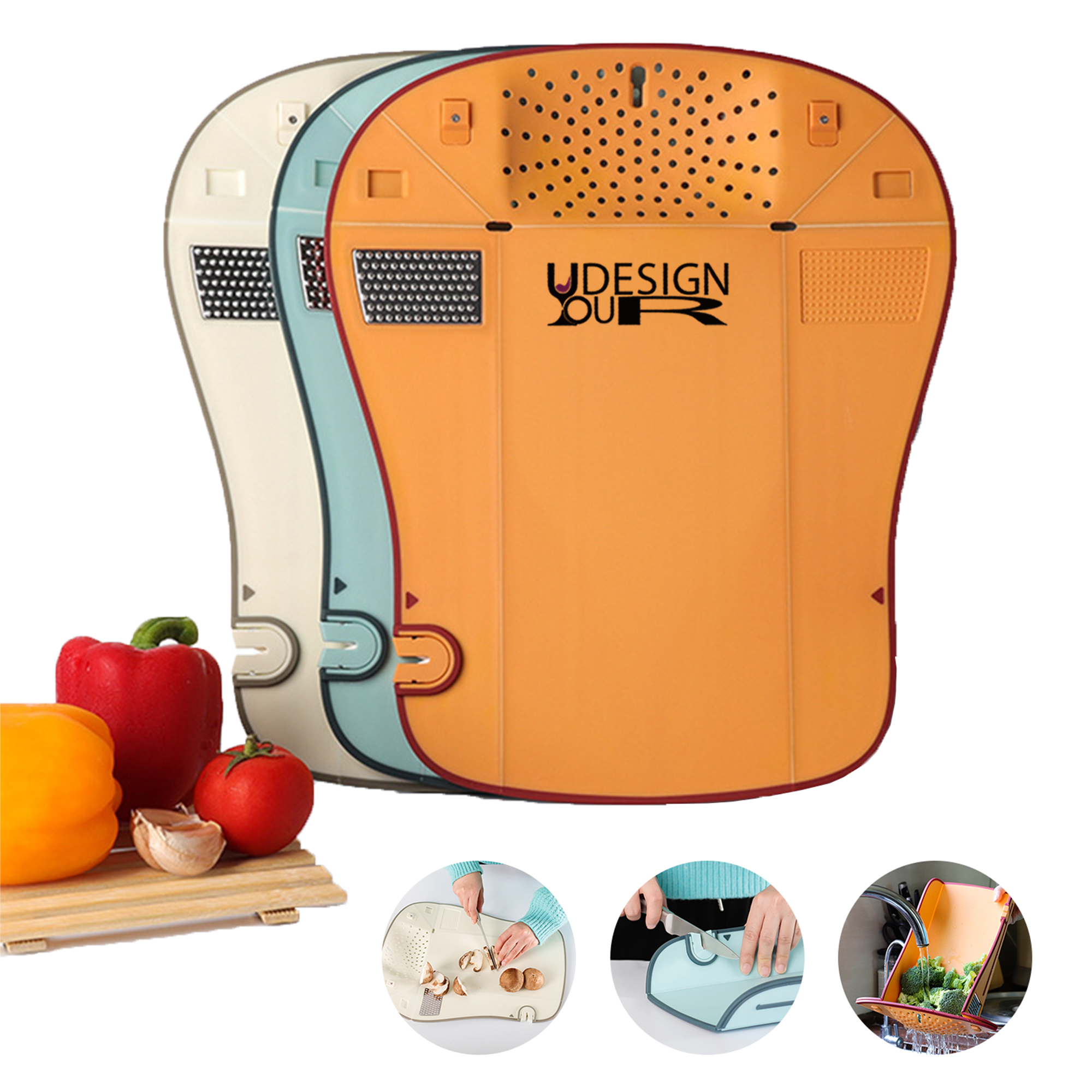 BPA-Free Cutting Board - Grater & Grinder Included 2
