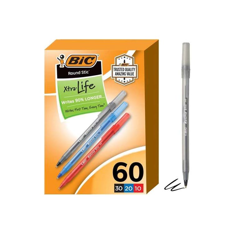 BIC Round Stic Ballpoint Pens - 3 Colors 60 Pack 2