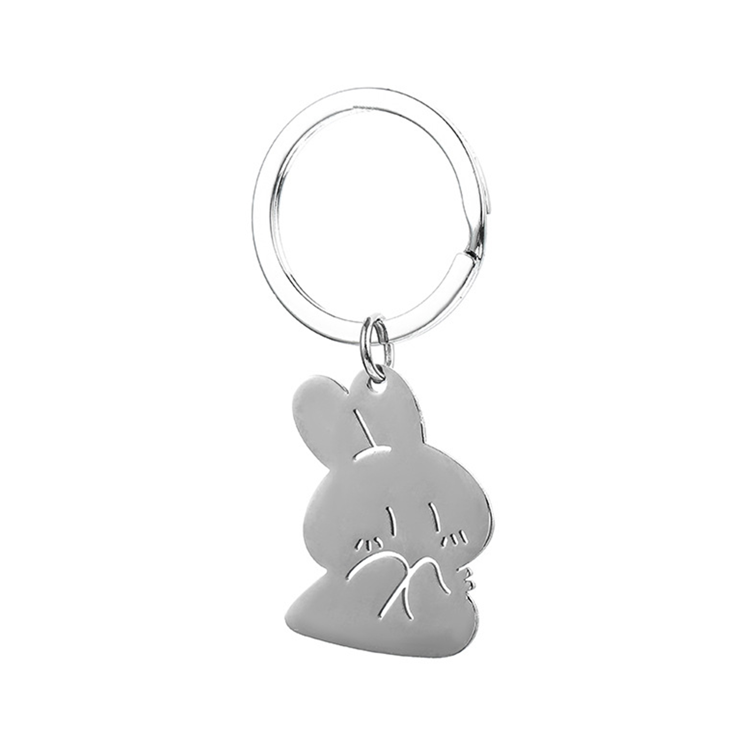 Rabbit Shape Stainless Steel Keychain 5