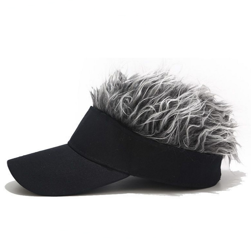 Fancy Street Fake Hair Baseball Cap Adjustable Visor Sun Cap Mens Fashion Wig Cap 4