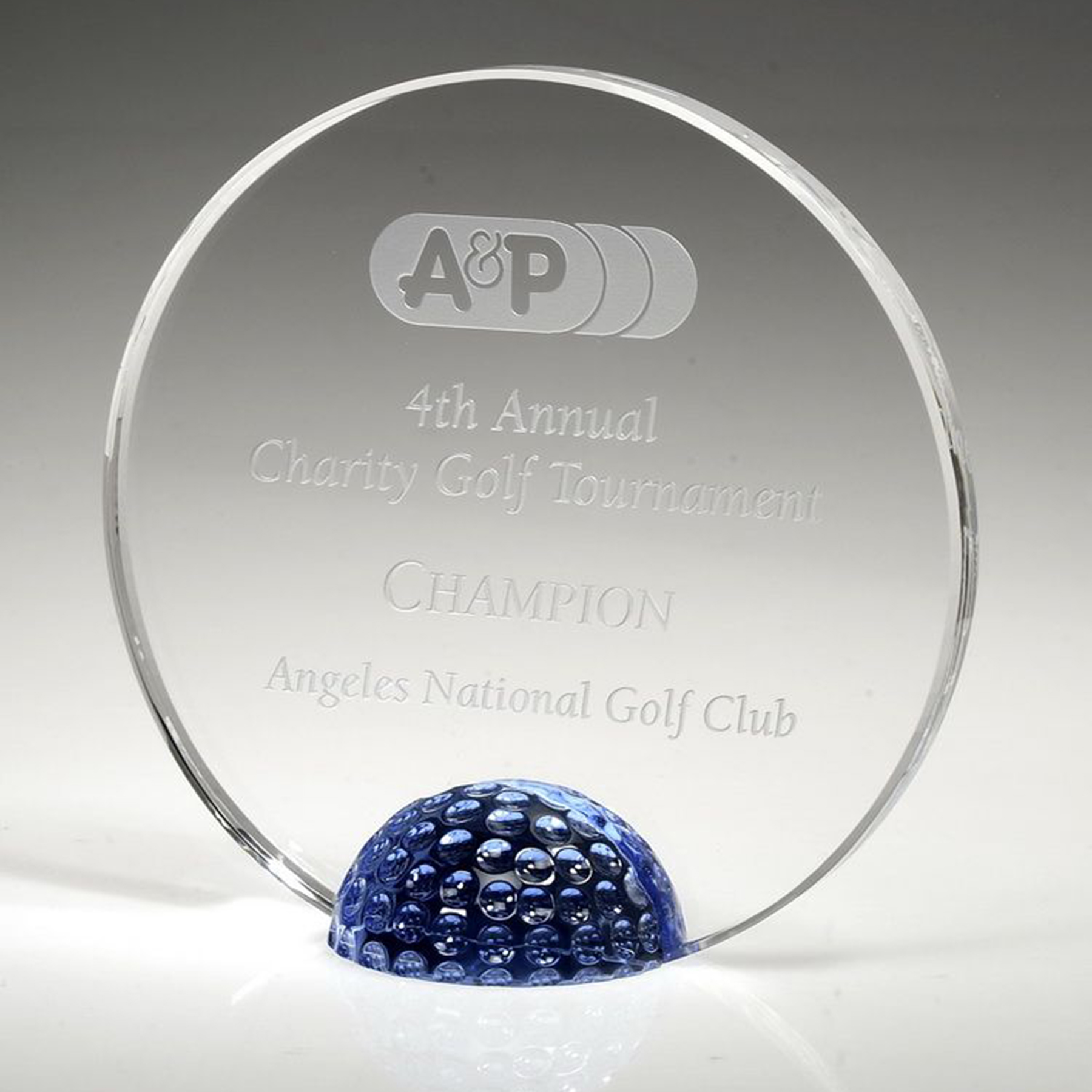 4 1/2" Crystal Award - Golf Jeweled Halo_D544CA 2