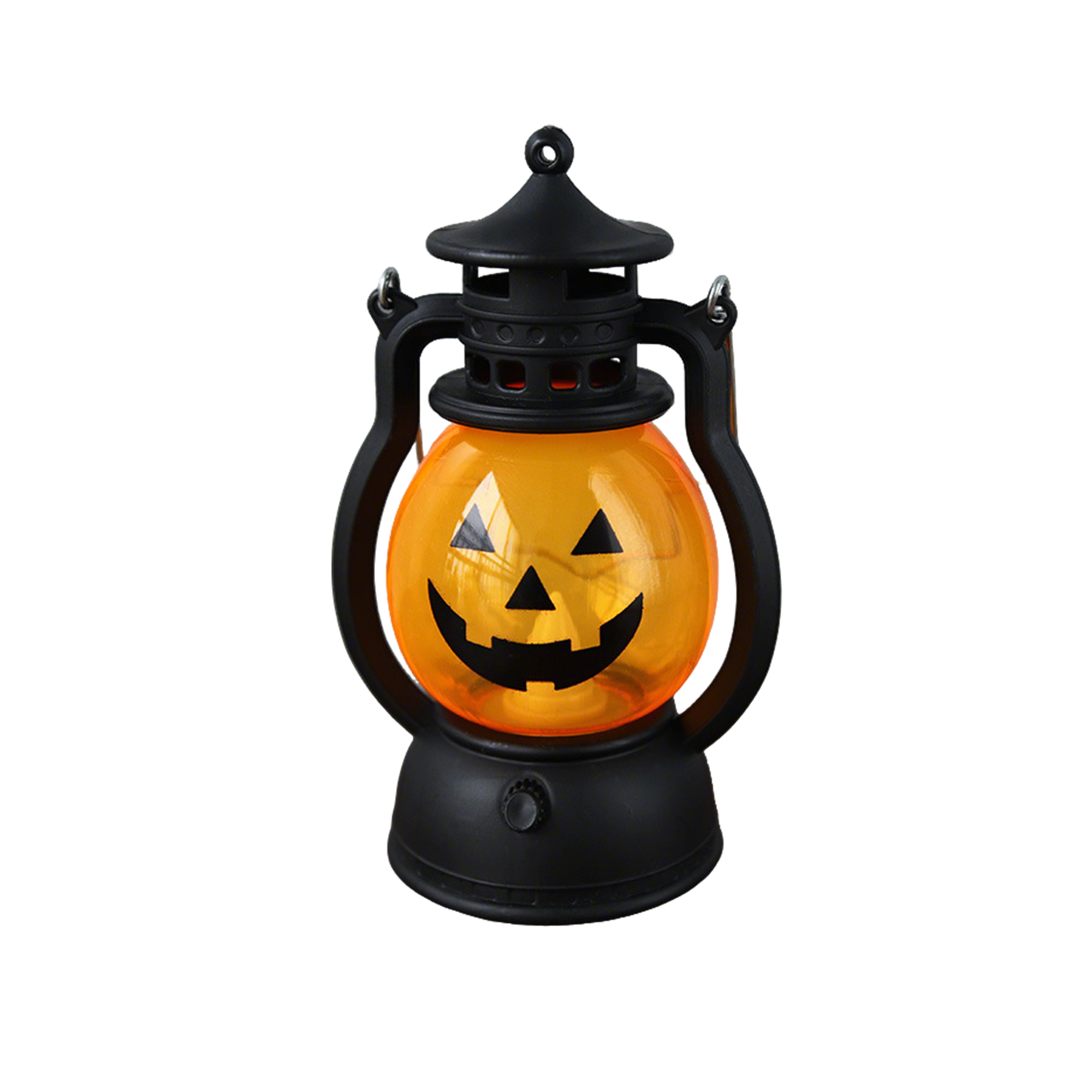 PVC Pumpkin Lantern With Carry Base 2.28" Length X 3.03" Width X 4.92" Height 3