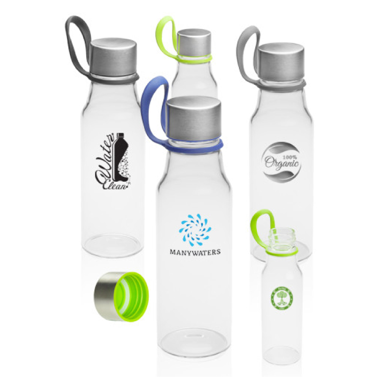 17 oz. Glass Water Bottles with Carrying Strap 2