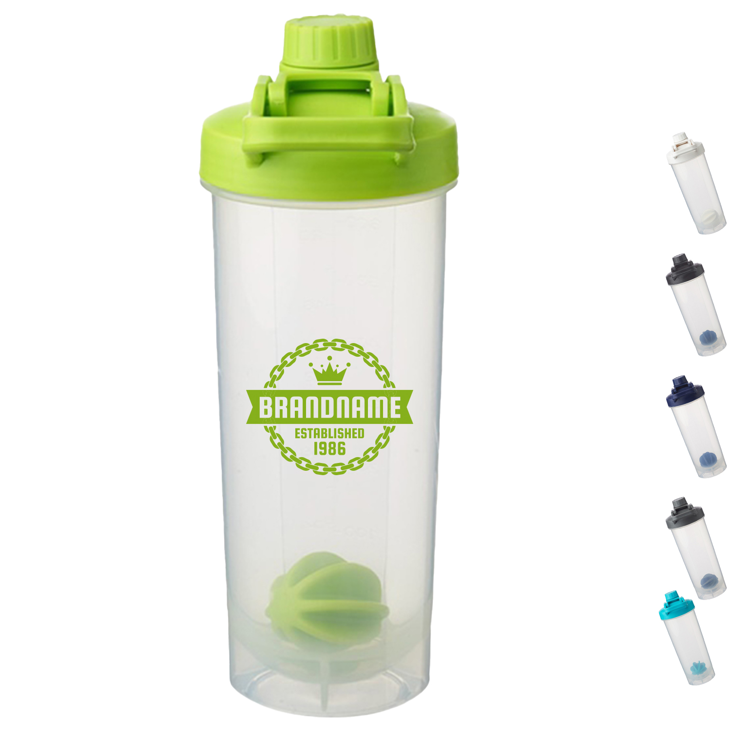 Olympian Plastic Bottles - 24 oz. Shaker Bottle w/ Mixer & Handle 1