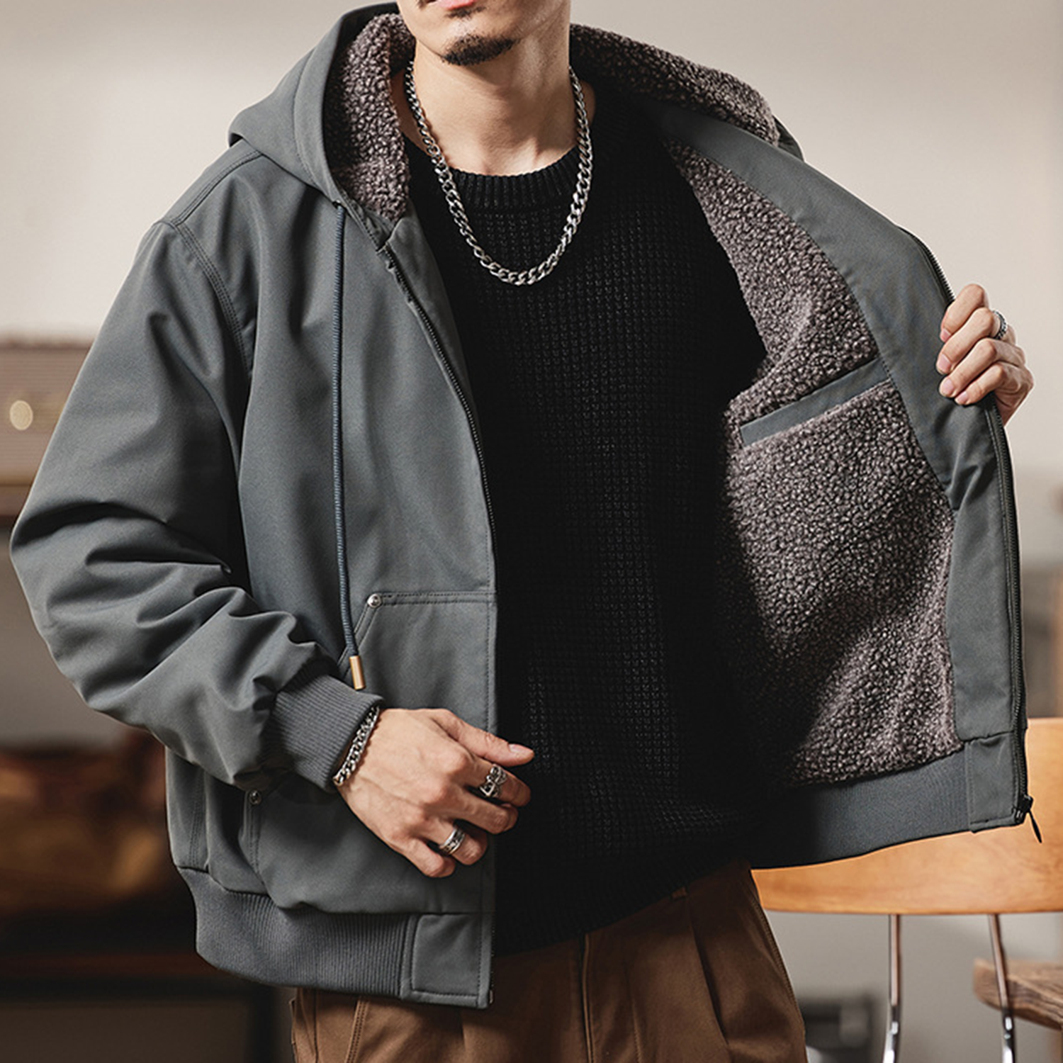 Men' Cotton Military Cargo Bomber Jacket 3