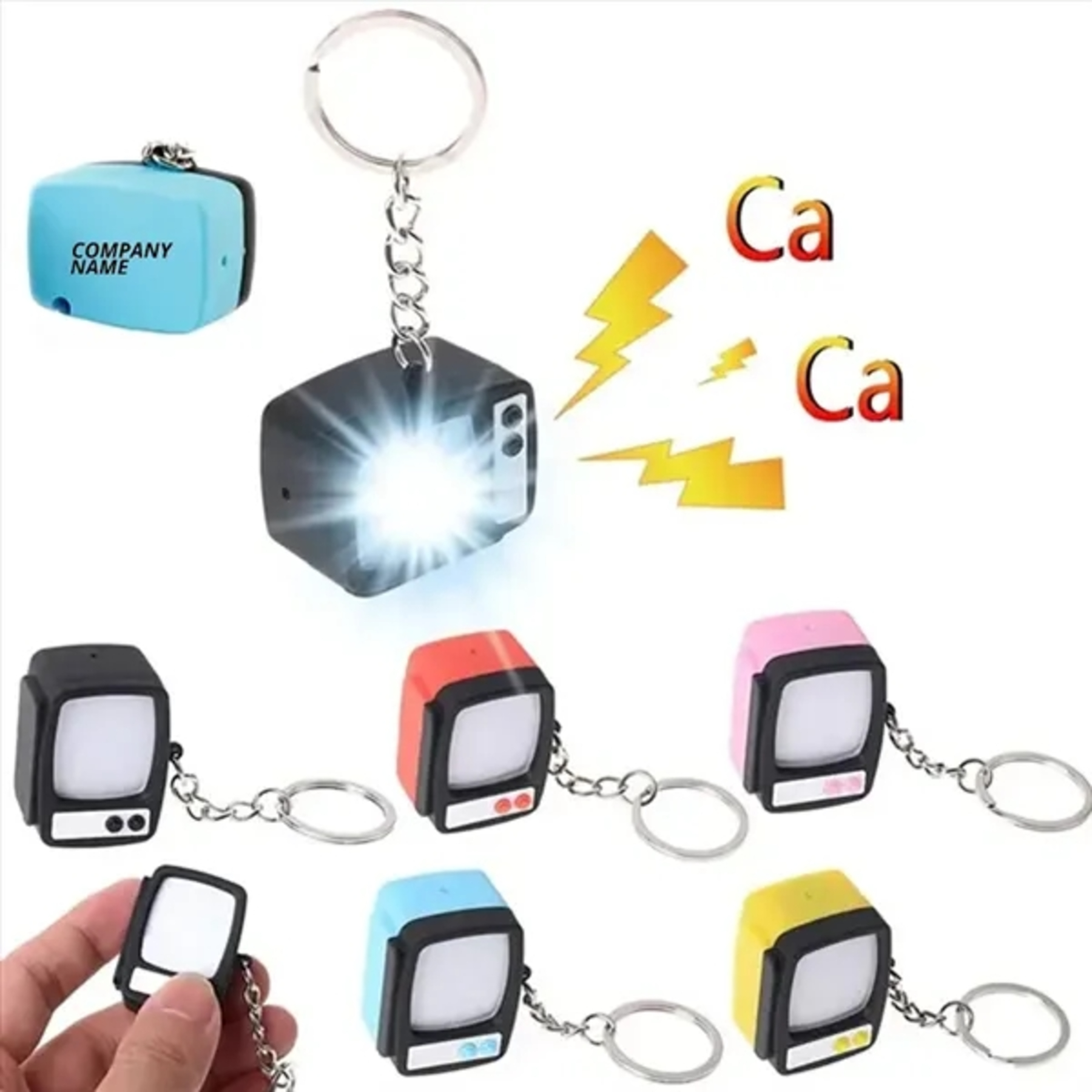 Mini Retro TV Keychain with LED Light & Sound 2