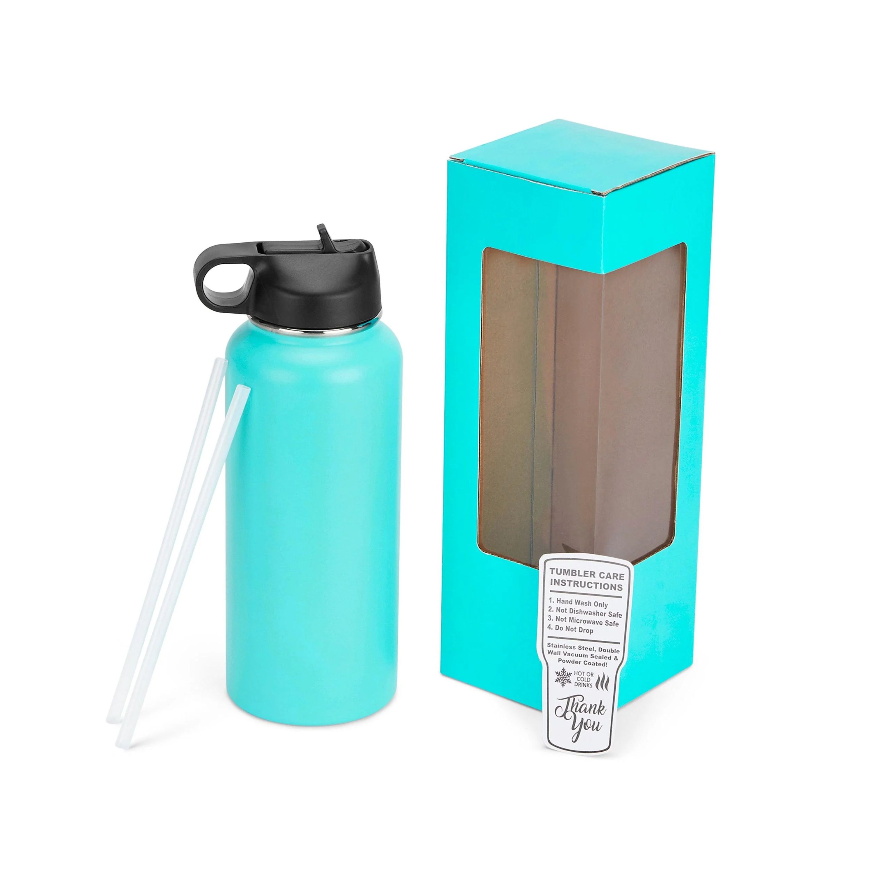 32 oz Unbranded Stainless Steel Bottle w/ Color Matched Window Display Gift Box, custom water bottle with logo imprint 7