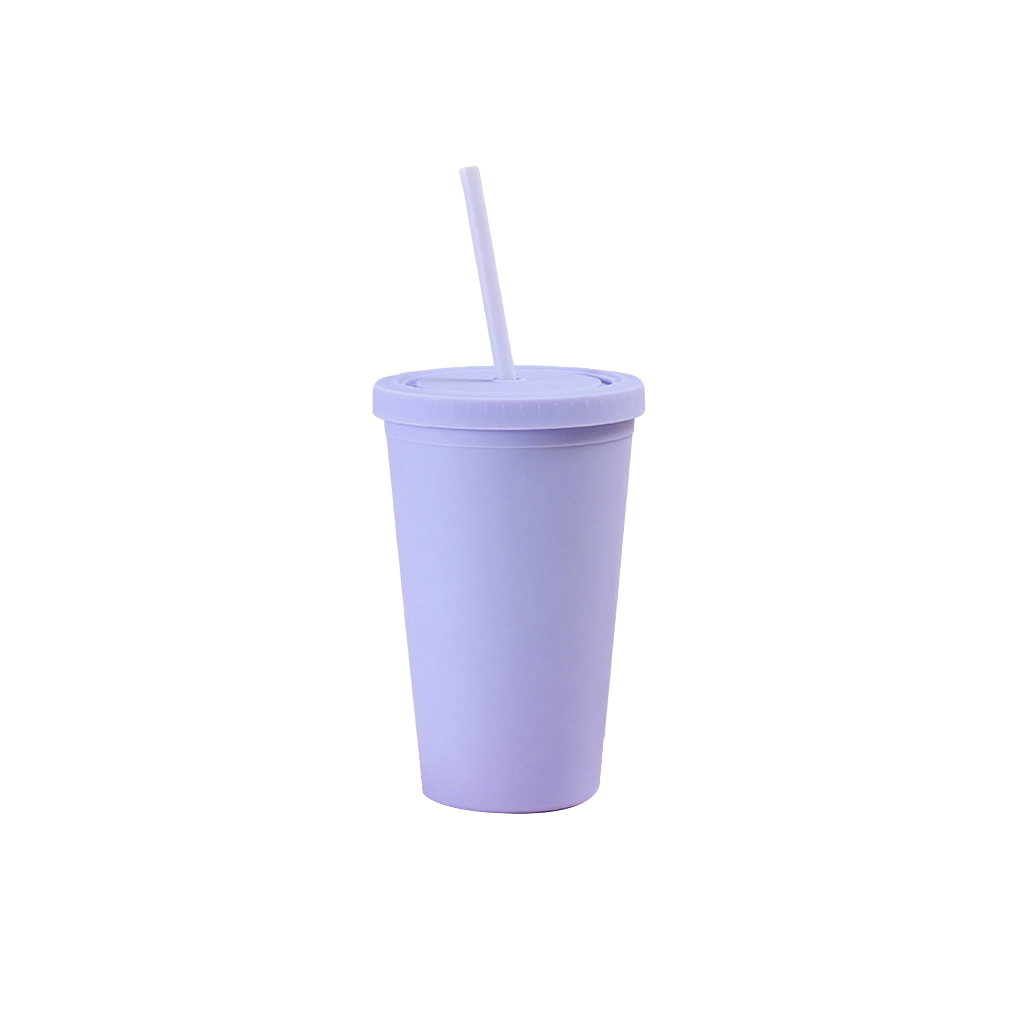 Sixteen Ounce Double Walled Tumbler With Straw 3.97" x 8" 3