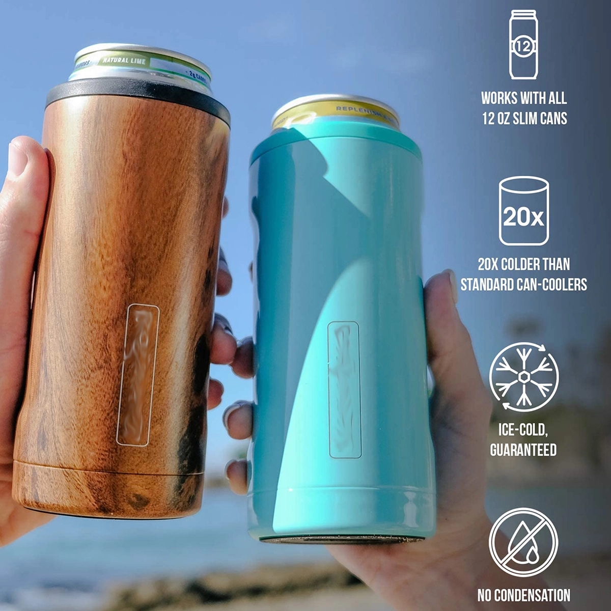 Can Cooler for Slim Beer & Hard Seltzer Stainless Steel 12oz, custom can cooler with logo imprint 5