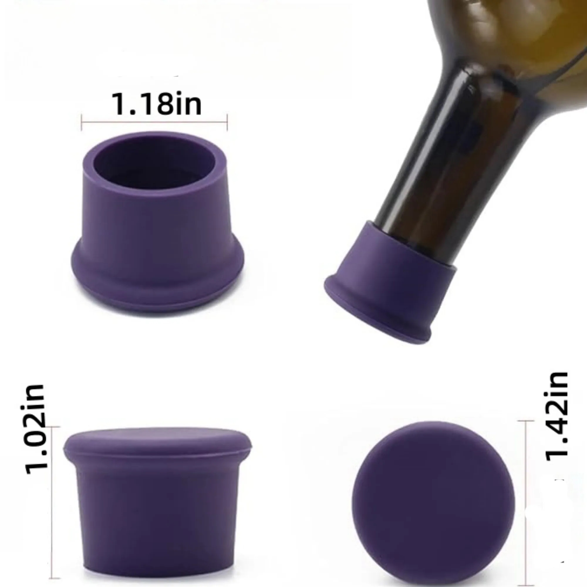 Silicone Bottle Caps Wine Stoppers Fresh Keeping Cover 4