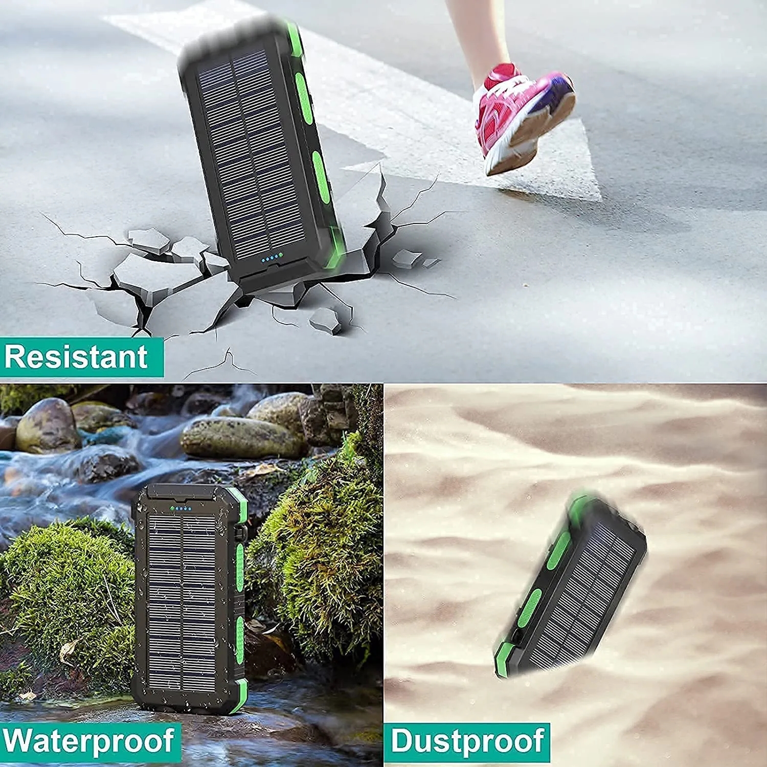 Quick Shipping 10,000mAh Waterproof Solar Power Bank 7