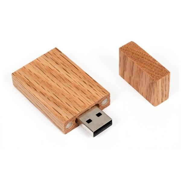1 GB Rectangular Wooden USB Flash Drives w/ Magnetic Closure 3