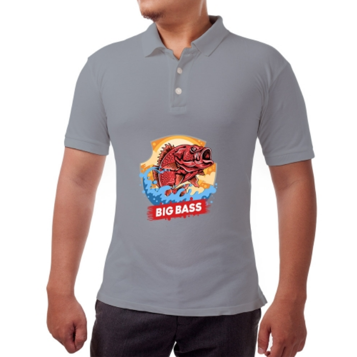 Men's Grey Polo Shirt - Printed (Front and Back) 5