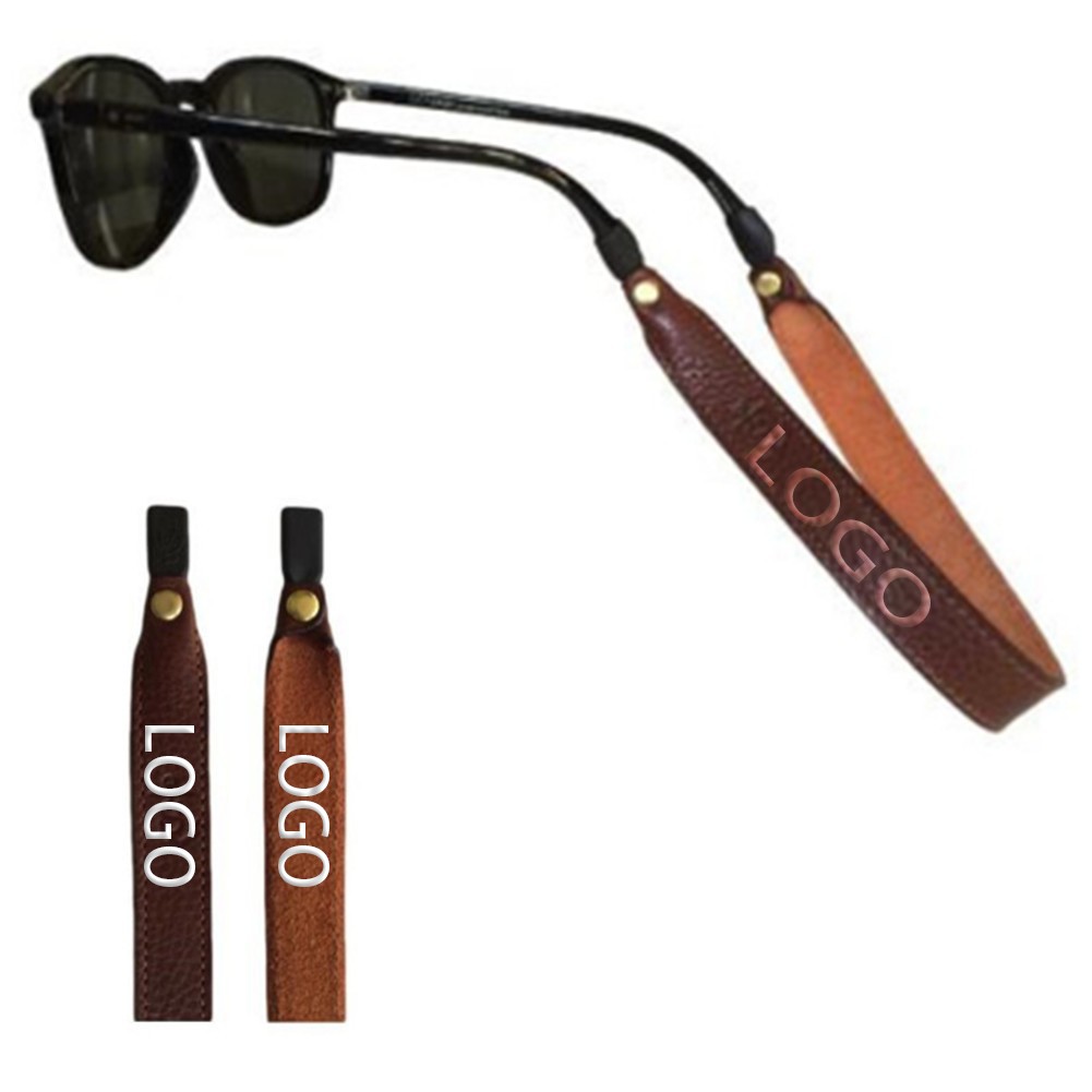 Leather Eyewear Retainer, promotional clip with logo imprint 1