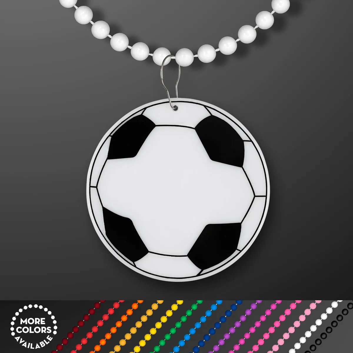 Soccer Ball Medallion with Beaded Necklace (Non Light Up) 29