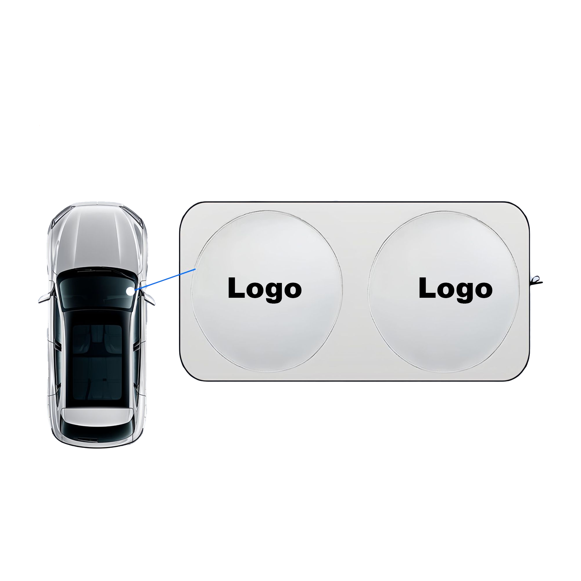 Foldable Car Sun Visor Custom Logo 3