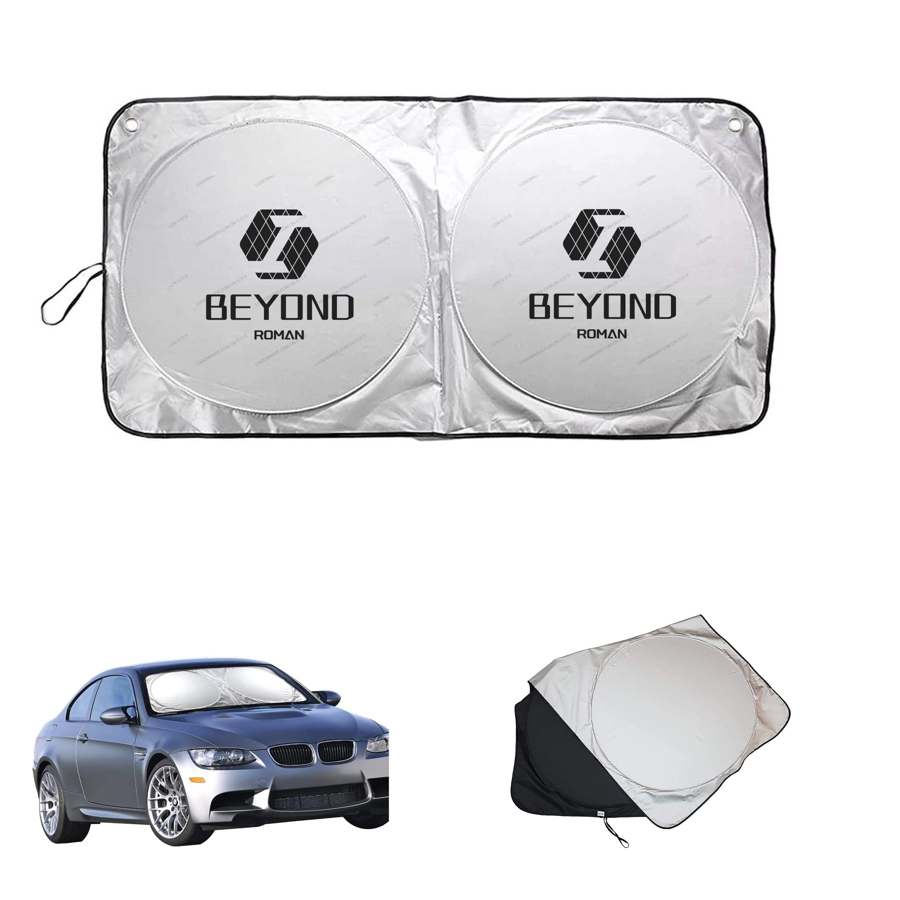 Car Windshield Sunshade With Storage Bag 2