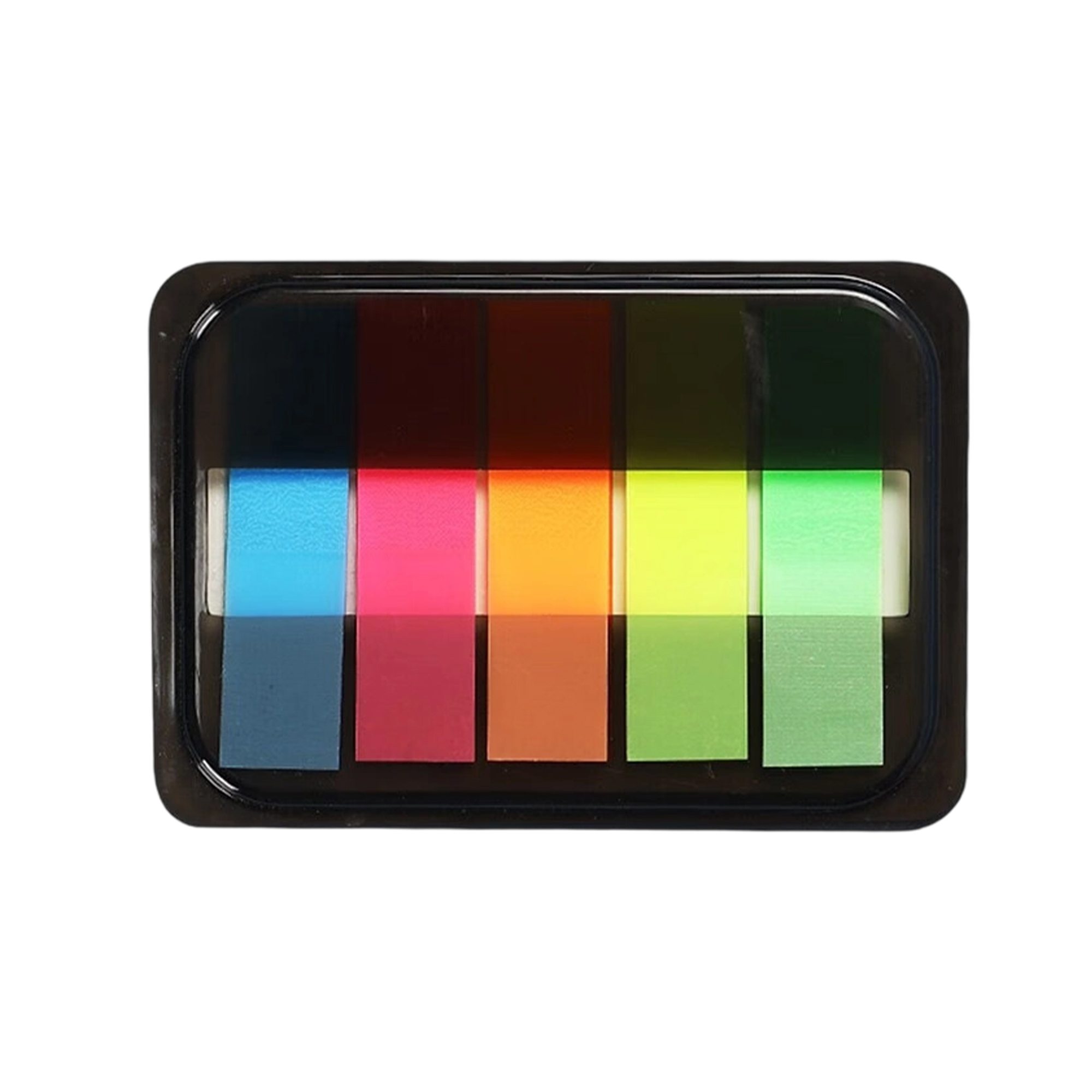 Plastic Pop Up Sticky Note Tab Box With 5 Colors 3.1 x 2.1" 3