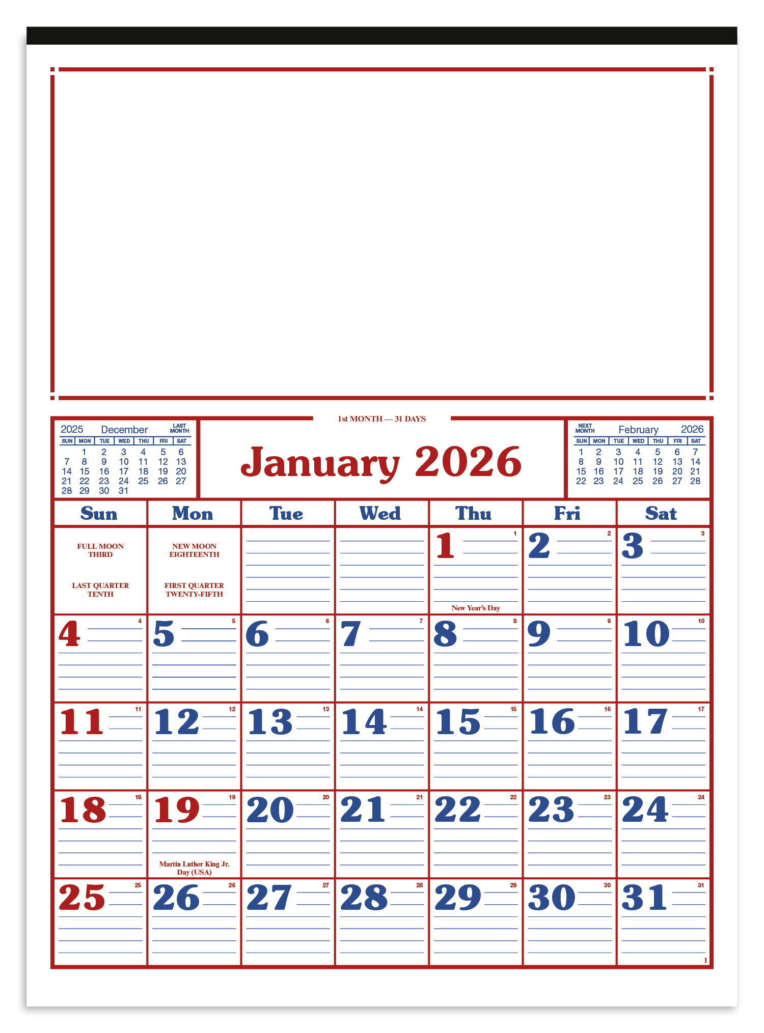 Skinner & Kennedy® Commercial 12-Sheet Calendar 20