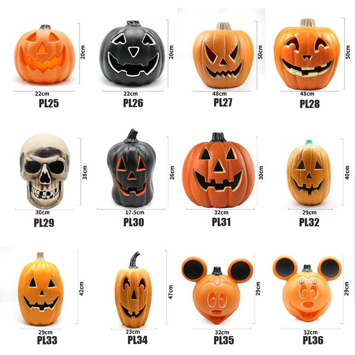 Halloween LED Battery Orange Pumpkin Lantern Lights 4