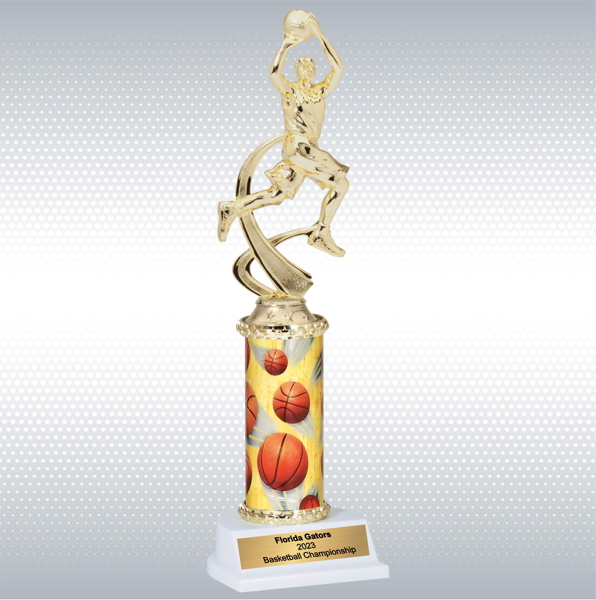 Assembled Male Basketball Trophy w/ White Base 5