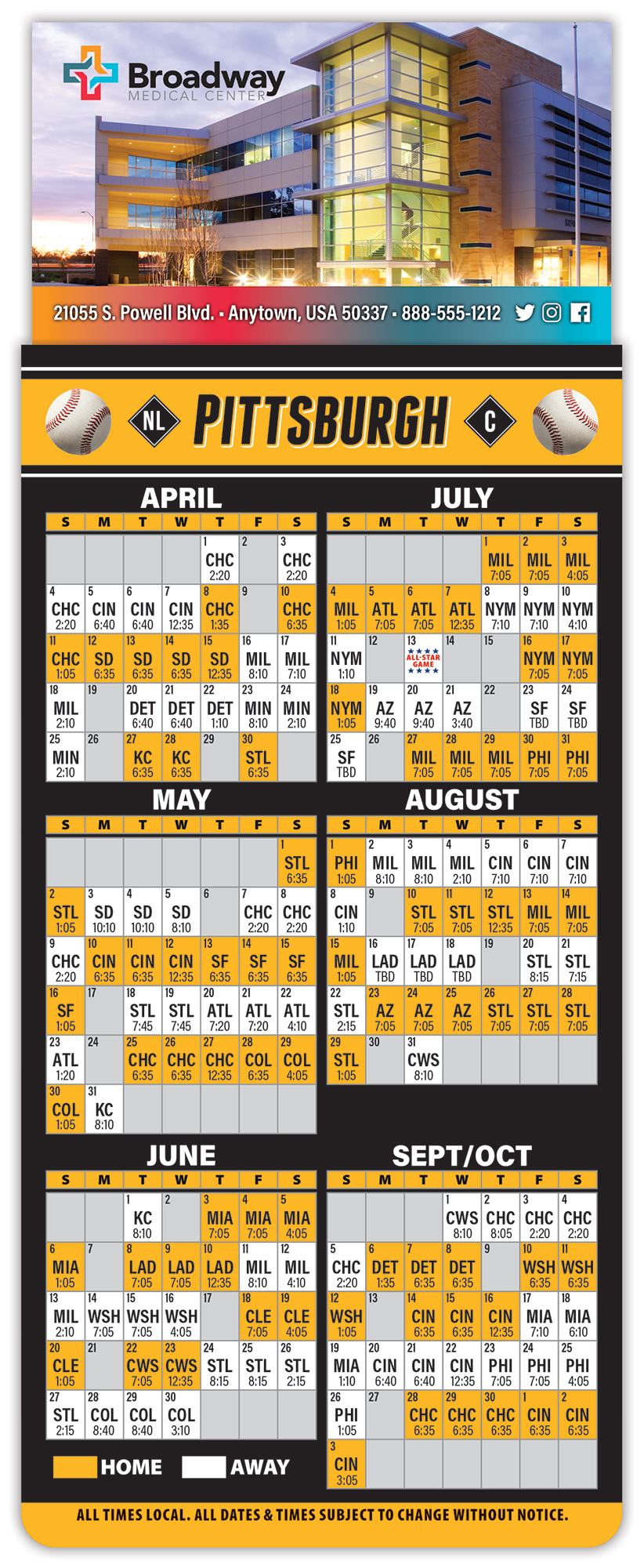 Magna-Card Business Card Magnet - Baseball Schedules (3.5 x 9) 1