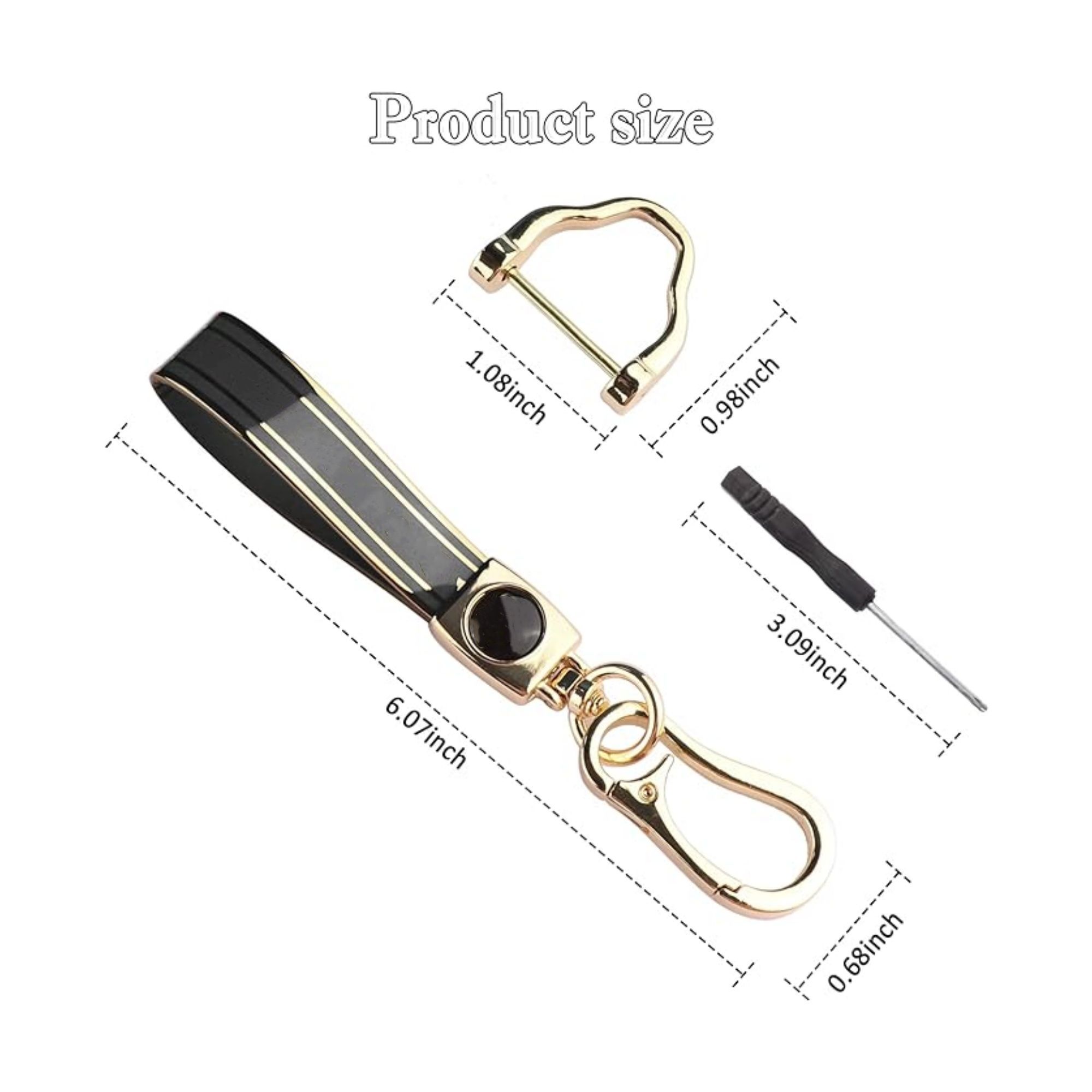 Rotatable Car Key Chain With D Ring & Screwdriver 5