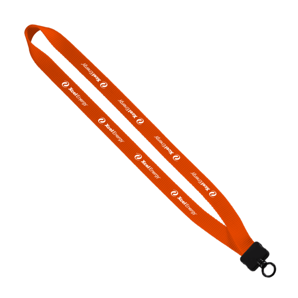 3/4" Smooth Nylon Lanyard with Plastic Clamshell & O-Ring 28