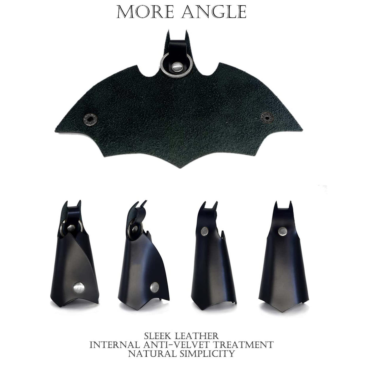 KeyChain Leather Bat for men Car key fob case 4