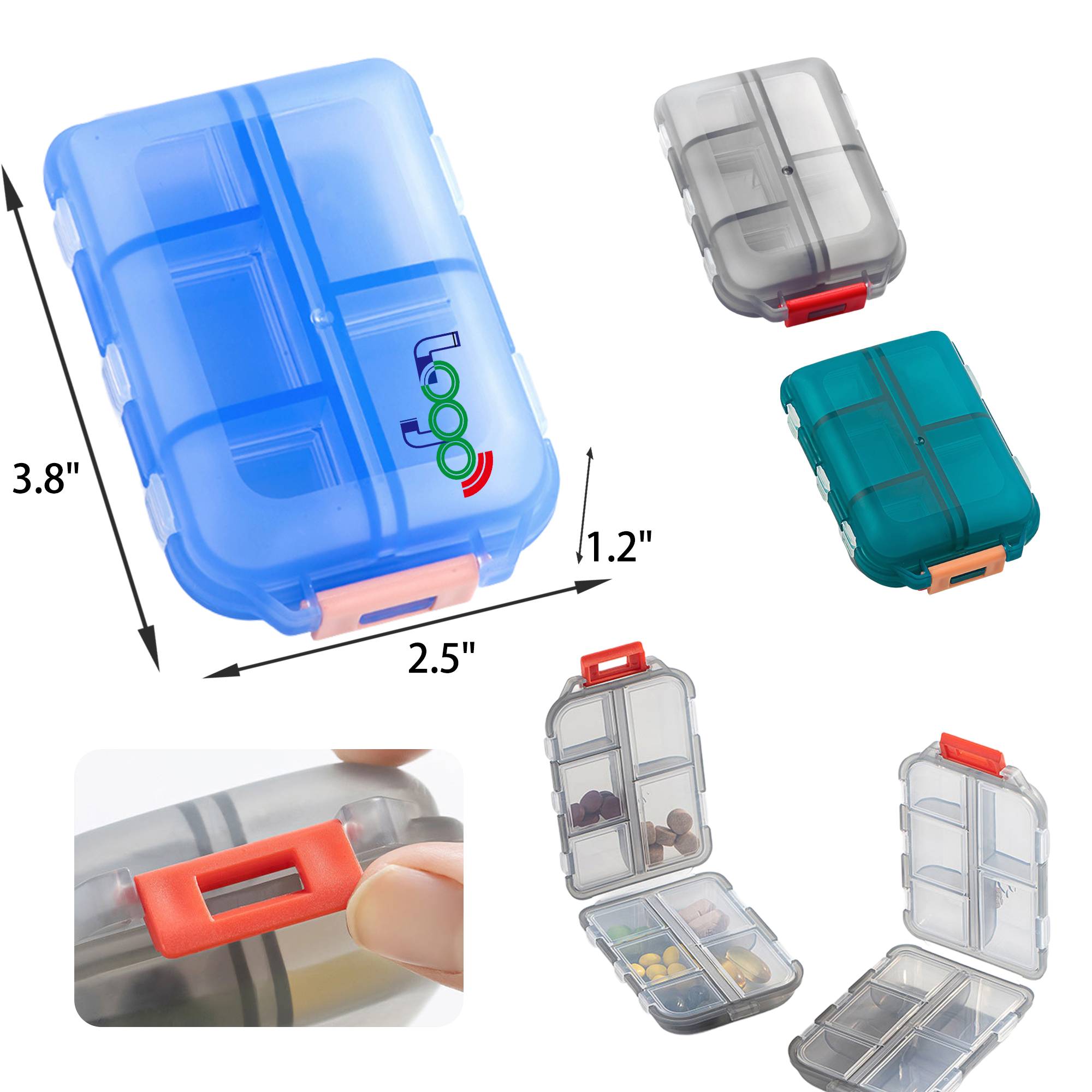 Durable 10 Cell Portable Transparent Medicine Box 2