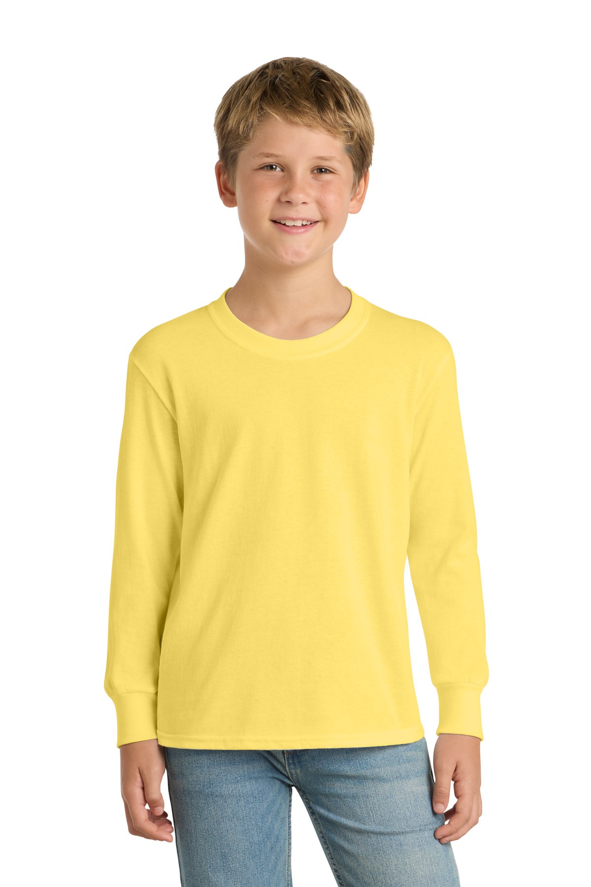 Port & Co Youth Long Sleeve Core Cotton Tee. PC54YLS 136