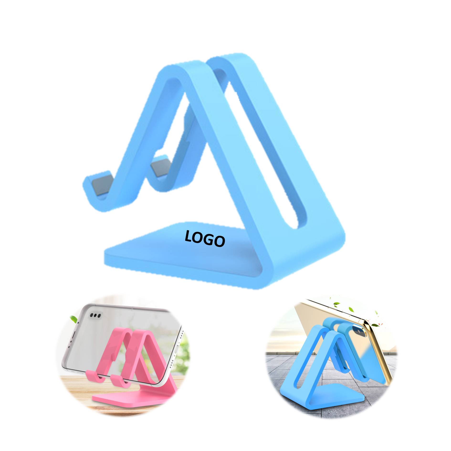 Plastic Portable Stand Phone Holder With Charge Hole 2
