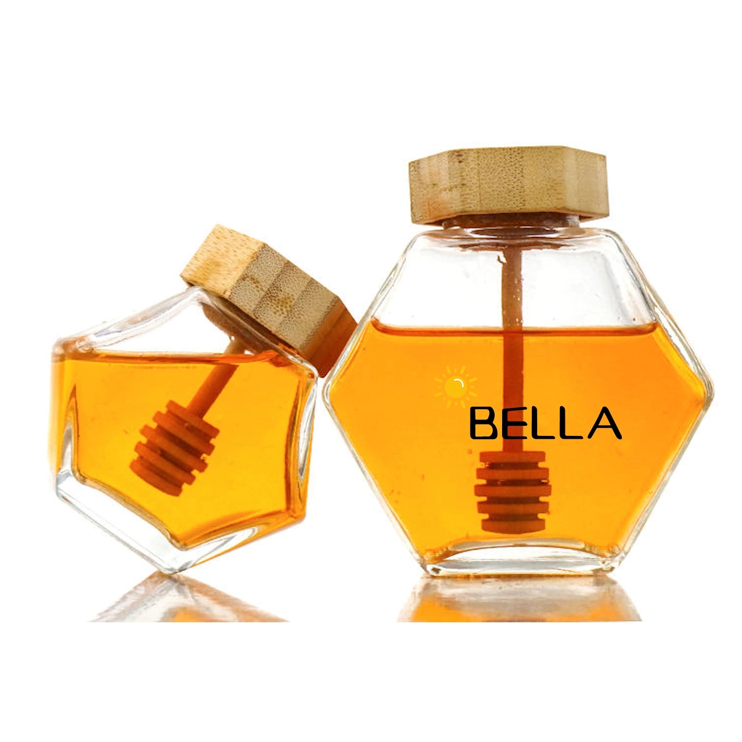 Honey Jar Custom Hexagonal Glass 2