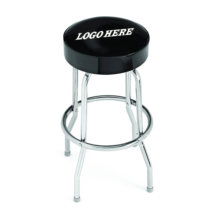 Single Ring Bar Stool with Chrome Frame and Swivel Seat 3