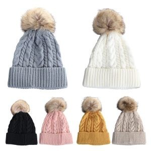 Winter Acrylic Cotton Ribbed Knit Hat 8